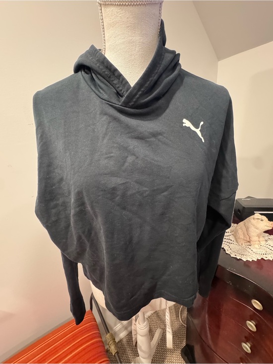 Puma Tops - Puma Black Hoodie with White Puma Logo